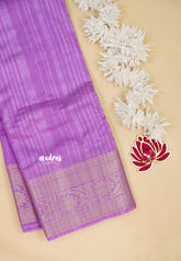 Magenta Lavender - Madhuram - Soft Matka silk with grooves body with traditional border