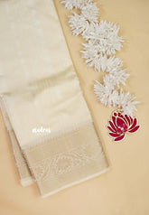 Ivory Cream - Madhuram - Soft Matka silk with grooves body with traditional border