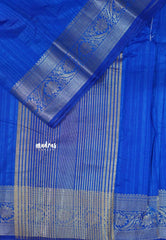 Ink Blue - Madhuram - Soft Matka silk with grooves body with traditional border
