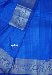 Ink Blue - Madhuram - Soft Matka silk with grooves body with traditional border