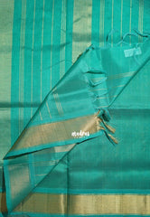 Mustard Brown - Meenakshi - Light Weight Pure Silk Cotton Saree Plain with Getti Border Contrast Pallu and Blouse - Perfect for Wedding Functions