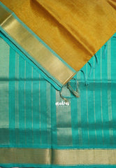 Mustard Brown - Meenakshi - Light Weight Pure Silk Cotton Saree Plain with Getti Border Contrast Pallu and Blouse - Perfect for Wedding Functions