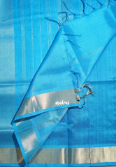 Violet Blue - Meenakshi - Light Weight Pure Silk Cotton Saree Getti Border with Buttas Contrast Pallu and Blouse - Perfect for Wedding Functions
