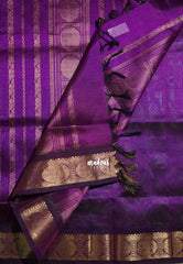 Turquoise Green - Meenakshi - Light Weight Pure Silk Cotton Saree Zari Checks with Rudraksham Border Contrast Pallu and Blouse - Perfect for Wedding Functions