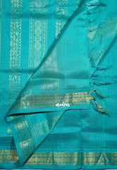 Dark Jamun Purple - Meenakshi - Light Weight Pure Silk Cotton Saree Plain with Rudraksham Border Contrast Pallu and Blouse - Perfect for Wedding Functions
