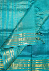 Rich Purple - Meenakshi - Light Weight Pure Silk Cotton Saree Muthu Kattam with Mayil Border Contrast Pallu and Blouse - Perfect for Wedding Functions