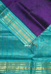 Rich Purple - Meenakshi - Light Weight Pure Silk Cotton Saree Muthu Kattam with Mayil Border Contrast Pallu and Blouse - Perfect for Wedding Functions