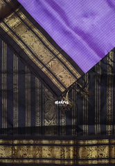 Bright Lavender Purple - Meenakshi - Light Weight Pure Silk Cotton Saree Muthu Kattam Yanai, Mayil Border Contrast Pallu and Blouse - Perfect for Wedding Functions