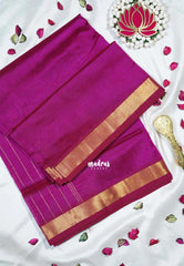 Dual Shade Magenta Pink - Meenakshi - Light Weight Pure Silk Cotton Plain Saree with Getti Border - Perfect for Wedding Functions