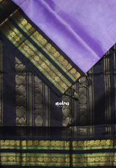 Lacender Purple - Meenakshi - Light Weight Pure Silk Cotton Saree Mango, Annam Border with Buttas Contrast Pallu and Blouse - Perfect for Wedding Functions