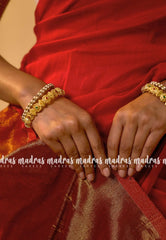 Chilli Red - Nayanthara Mookuthi Amman 2 Pooja Saree Gold Tissue zari pallu