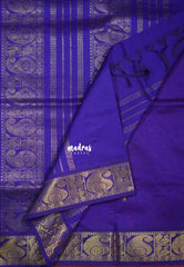 Bright Red-Orange - Mookuthi Amman Silk Cotton Muthu Kattam with Mango Border Contrast Pallu and Blouse - Perfect for Wedding Functions