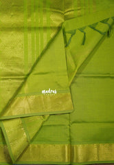MS Amma Blue - Mookuthi Amman Silk Cotton Muthu Kattam with Double Border Contrast Pallu and Blouse - Perfect for Wedding Functions