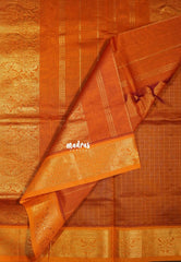 Lavender Blue - Mookuthi Amman Silk Cotton Checks with Laksha Deepam Mayil Border Contrast Pallu and Blouse - Perfect for Wedding Functions