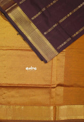 Coffee Brown - Mookuthi Amman Silk Cotton Kolam and Mango zari lines Buttas and Multi Buttas Border - Best for Wedding Functions