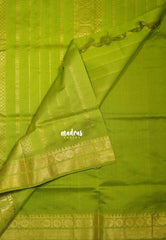 Dark Jamun Purple - Mookuthi Amman Silk Cotton Velthari Stripes Buttas with Rudraksham Border Contrast Pallu and Blouse - Perfect for Wedding Functions