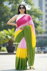 Candy Garden Shades - Handspun soft Mul cotton candy pop multicolor without blouse - Best for Regular Days