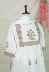Ivory White – Aavani - Mul Cotton Ready-Made Anarkali 3pcs set for Women – Perfect for Office & Everyday Wear