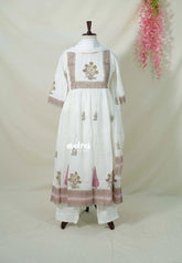 Ivory White – Aavani - Mul Cotton Ready-Made Anarkali 3pcs set for Women – Perfect for Office & Everyday Wear