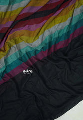Black - Soft Mul cotton rainbow checks ( NO blouse )