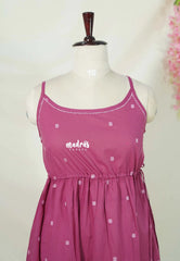 Mauve Pink – Aavani - Mul Cotton Ready-Made Tank Sleeve Ruffle Dress for Women – Perfect for Office & Everyday Wear