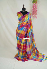Royal Rainbow - Soft Mul Cotton Rainbow Checks with Tissue - Perfect for Office Wear | summer wear | Casual wear