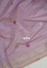 Creamy Lavender - Soft Muslin Silk Saree with Paithani Weaving Pallu and Border - Best for Festive Celebrations | Casual Wear