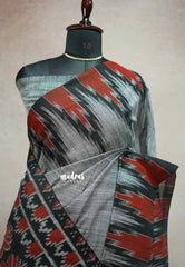 Grey - Nandhitha sambalpuri ikkat khadi Actress Revathi mam saree