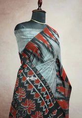 Grey - Nandhitha sambalpuri ikkat khadi Actress Revathi mam saree