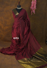(PRE-BOOKING) Maroon - Nayanthara award saree Tissue zari pallu with gold border blouse - Shilpa saree