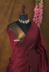 (PRE-BOOKING) Maroon - Nayanthara award saree Tissue zari pallu with gold border blouse - Shilpa saree