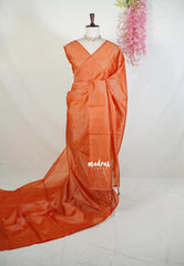 Rust Orange - Nayanthara inspired Saree Banarasi Tissue silk - Perfect for Night Functions