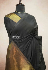 Black - Nayanthara Mookuthi Amman inspired Tissue zari pallu with gold border blouse