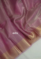 Dual Shade Lilac Pink and Gold - Nayanthara inspired Saree Banarasi Tissue silk - Perfect for Night Functions