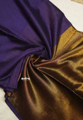 Nayanthara Tissue zari pallu Purple with full gold blouse - Mookuthi Amman saree - Madras Sarees