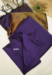 Nayanthara Tissue zari pallu Purple with full gold blouse - Mookuthi Amman saree - Madras Sarees