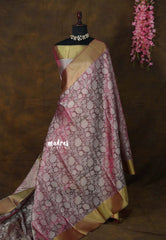 Beet pink - Ahaana - Nita Ambani inspired semi silk with floral emboss weaving body - Perfect for Reception