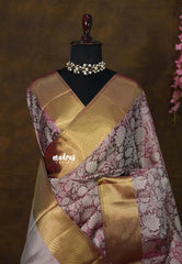 Beet pink - Ahaana - Nita Ambani inspired semi silk with floral emboss weaving body - Perfect for Reception