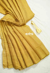 (PRE-BOOKING) Swarna - Organic Soft Tissue linen saree Full gold