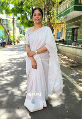 Snow White Charm - Soft organza with embroidery work blouse