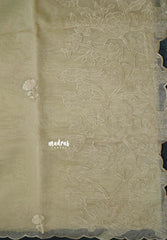 Pastel Sandal - Organza Silk with Small Rose Embroidery - Best for Engagements / Haldi / Reception