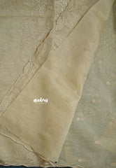 Pastel Sandal - Organza Silk with Small Floral Embroidery - Best for Engagements / Haldi / Reception