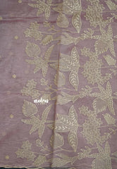 Onion Pink - Organza Silk with Small Floral Embroidery - Best for Engagements / Haldi / Reception