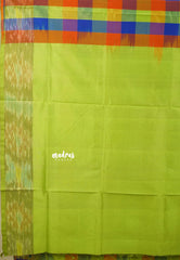 Multichecks Green pallu - Vaibhogam - Silk Cotton with Kattam Body with pochampalli border - Paalum Pazhamum - Best for functions