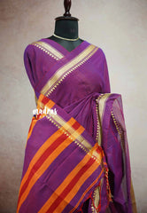 Paavai khadi small border - Dual shade Magenta purple