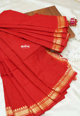 Chilli red - Paavai khadi small thread border Actress simran saree