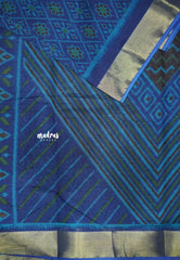 Kalanjali chanderi silk cotton patola ikkat prints - Royal blue