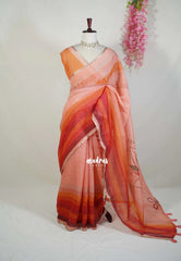 Shades of Orange - Layers Of Life - Pragathi - Linen Cotton Saree with Divine Pallu - Perfect for Office Wear | Casual Wear