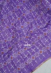 Lavender - Pragathi - Linen Cotton Saree with Geometric Prints - Perfect for Office Wear | Casual Wear