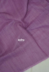Lilac Glow - Pragathi - Linen Cotton Plain Saree with Contrast Blouse - Perfect for Office Wear | Summer wear | Casual Wear